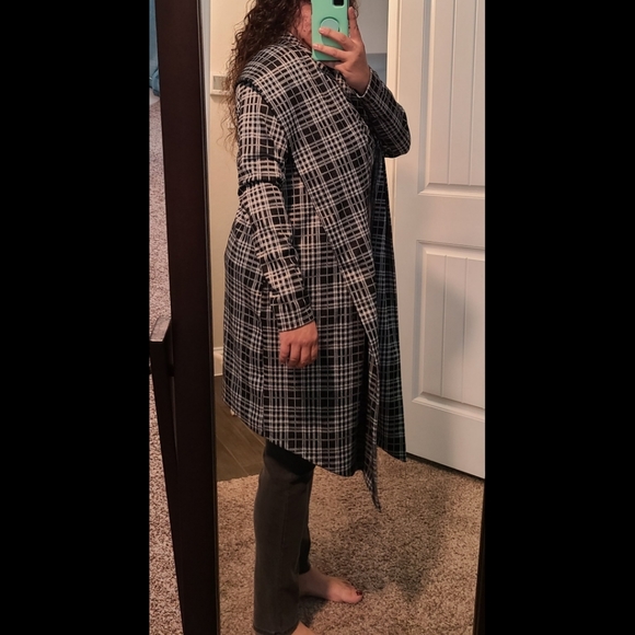 Eluminary plaid jacket long blazer sweater large - Picture 3 of 5